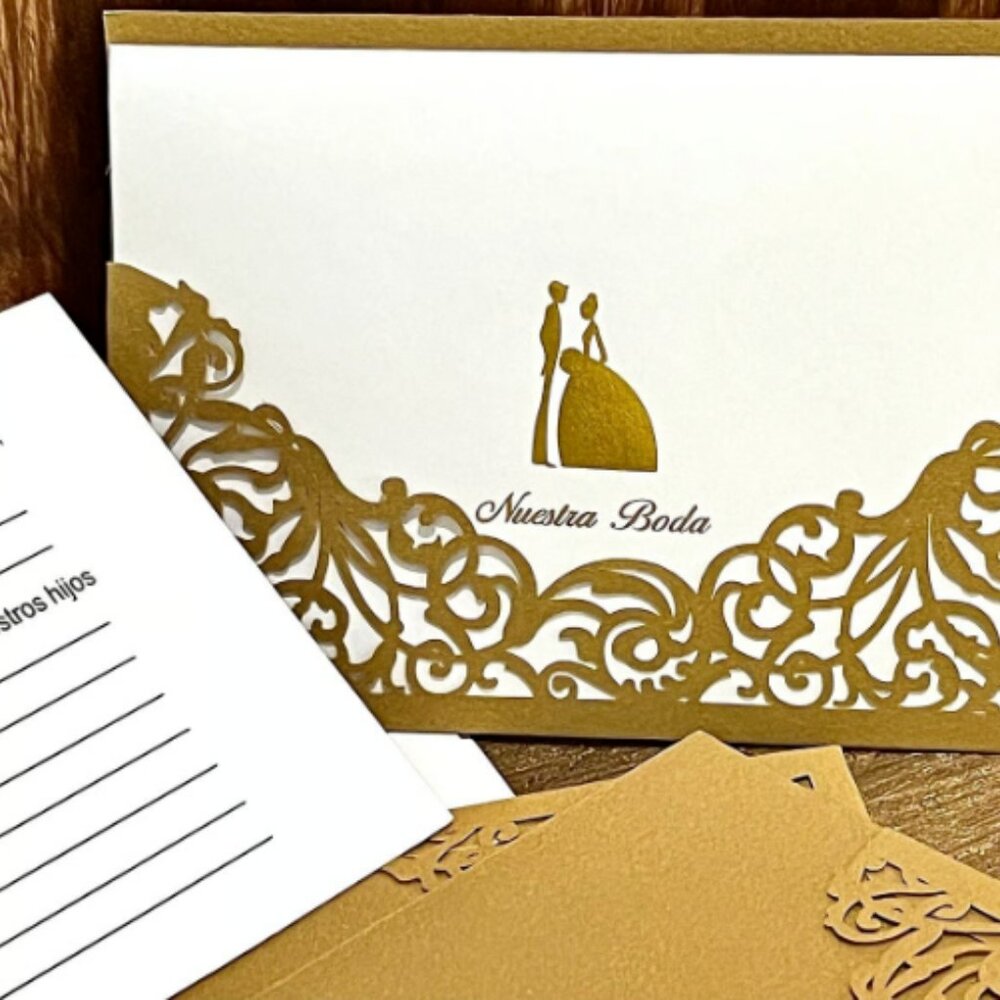 Nuestra Boda Our Wedding in Spanish Invitations with Envelopes 8 Count